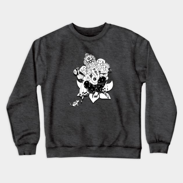 Lord Ganexa / Ganesha - The Obstruction Destroyer Crewneck Sweatshirt by MandalaSoul